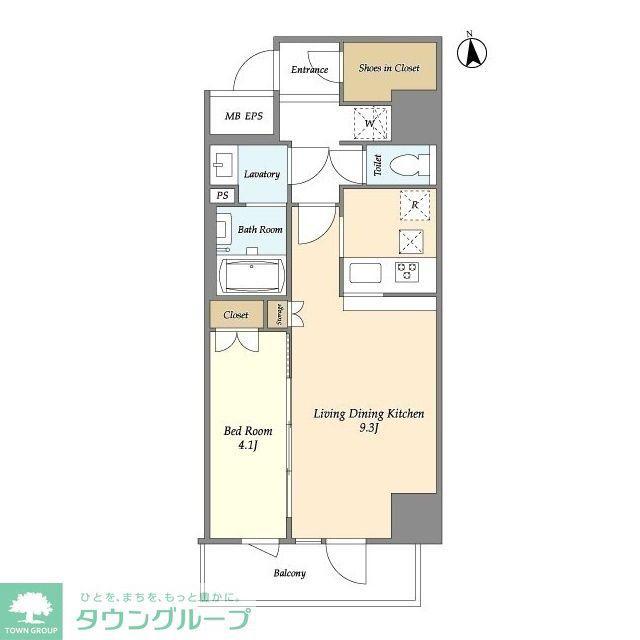 LA DOUCEUR東神田(1LDK/9階)の間取り写真