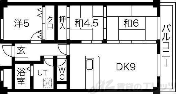 アスティオン江坂(3LDK/2階)の間取り写真