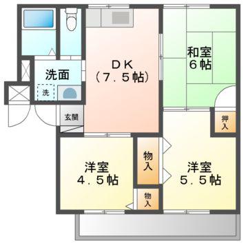メゾン北神戸(3DK/2階)の間取り写真