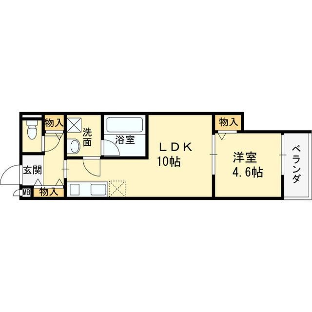 ルクレール菱屋(1LDK/3階)の間取り写真