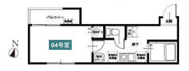 MELDIA竹ノ塚III(1K/1階)の間取り写真