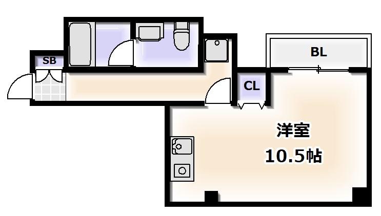 パラード天王寺(ワンルーム/8階)の間取り写真
