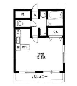 グランドール姫路(ワンルーム/3階)の間取り写真