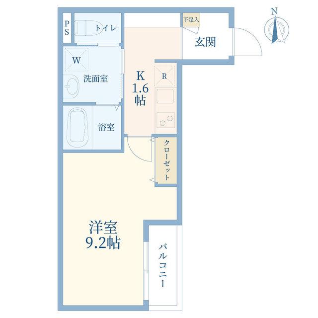 J-MAISON南浦和I(1K/2階)の間取り写真
