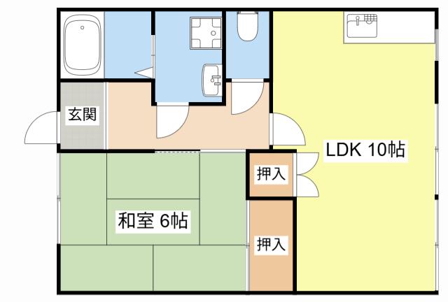ひまわり(1LDK/1階)の間取り写真