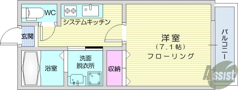 ファルステーロマンション(1K/3階)の間取り写真