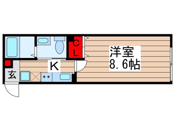 グランパーク鎌ヶ谷(1K/2階)の間取り写真
