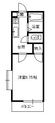 ヒルズアオイ(1K/2階)の間取り写真