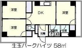 生玉パークハイツ(3DK/2階)の間取り写真