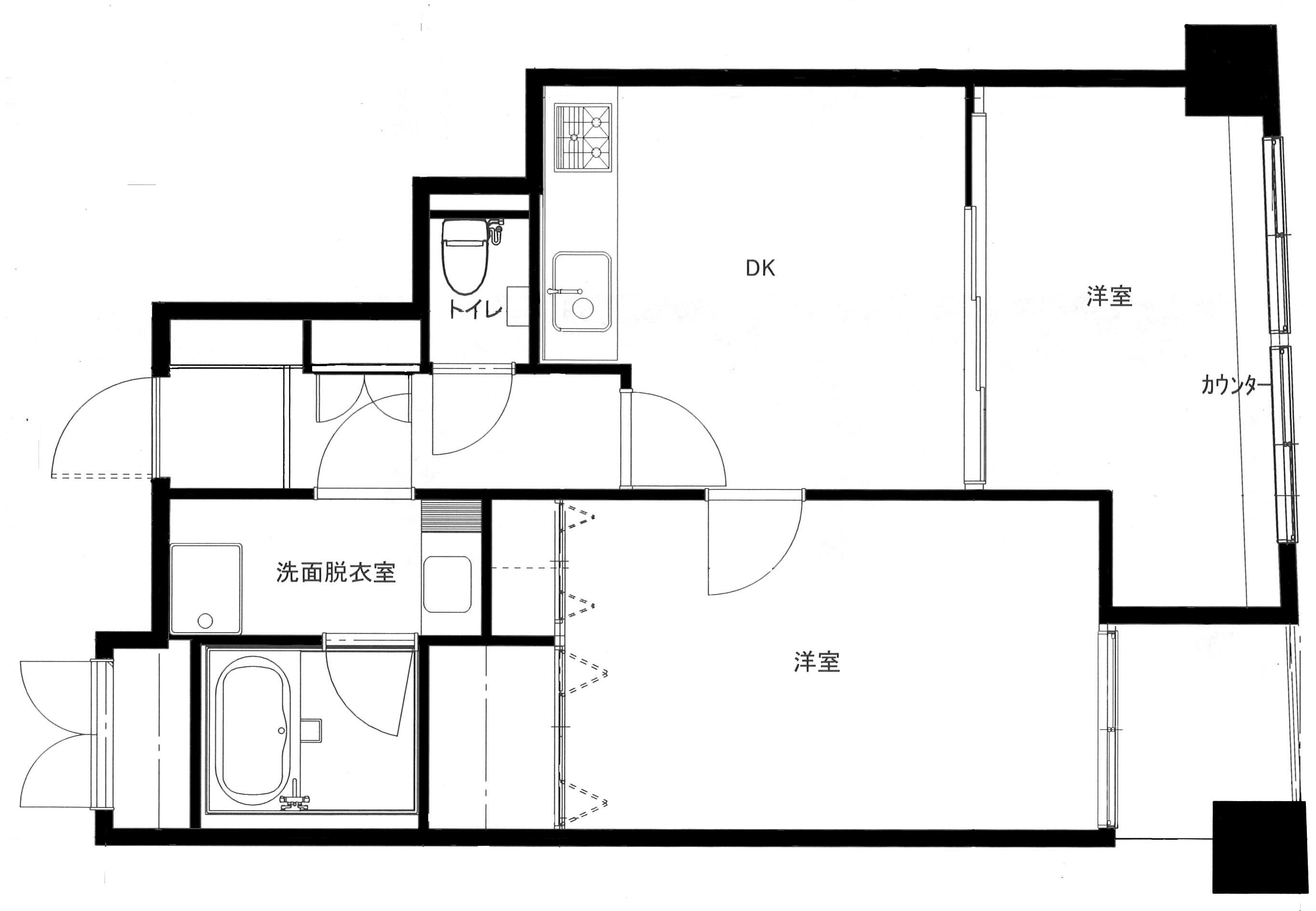 フォルム小石川(2DK/4階)の間取り写真