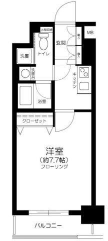 プレールドゥーク京橋(1K/3階)の間取り写真