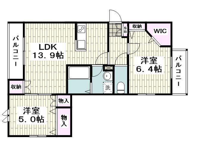 ASTER(2LDK/1階)の間取り写真