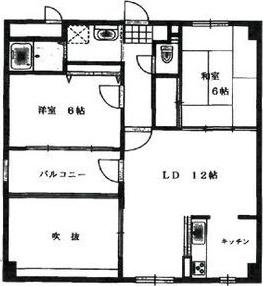 アレグレット高石(2LDK/5階)の間取り写真