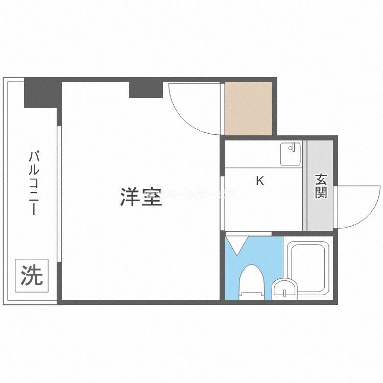 アクシオス野江サウス(1K/2階)の間取り写真
