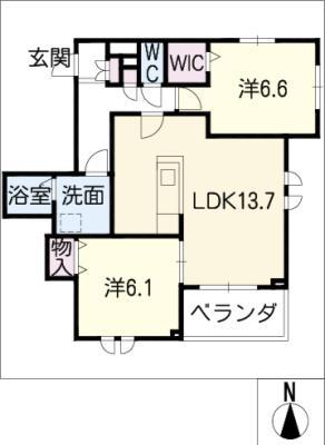 サンパティーク山添(2LDK/2階)の間取り写真