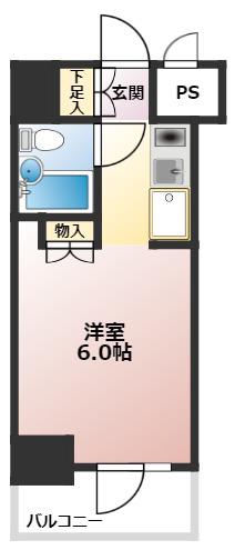 ダイアパレス相模原(ワンルーム/9階)の間取り写真