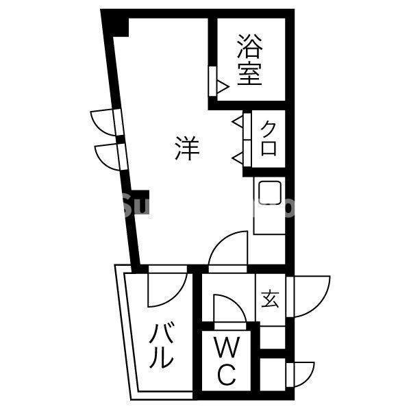 キャッスルアート御影(ワンルーム/4階)の間取り写真