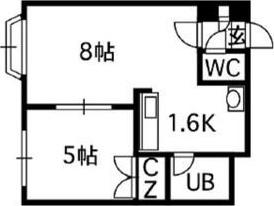 リーガルコート南5条(1LDK/5階)の間取り写真