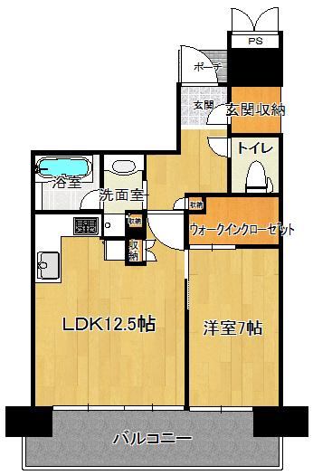 ルイシャトレ御幣島駅前(1LDK/4階)の間取り写真