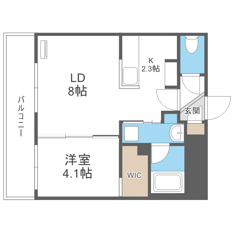 フェーラシュヴァル元町(1LDK/3階)の間取り写真
