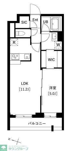タスキプライムテラス中村橋(1LDK/4階)の間取り写真