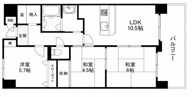 ハートランド甲南(3LDK/7階)の間取り写真