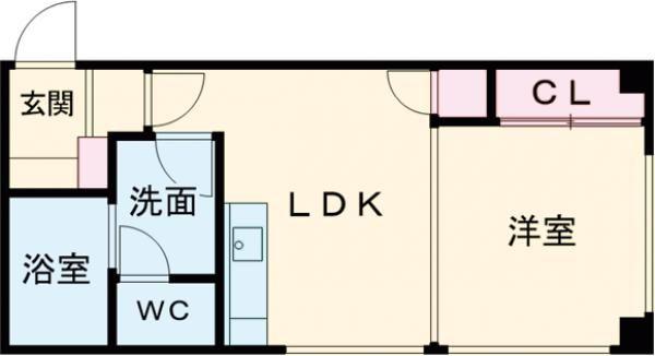 エクセル505(1LDK/4階)の間取り写真