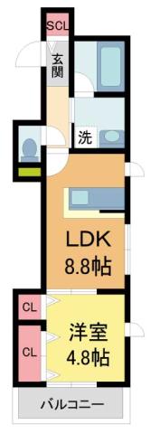 西町ハイツ(1LDK/3階)の間取り写真
