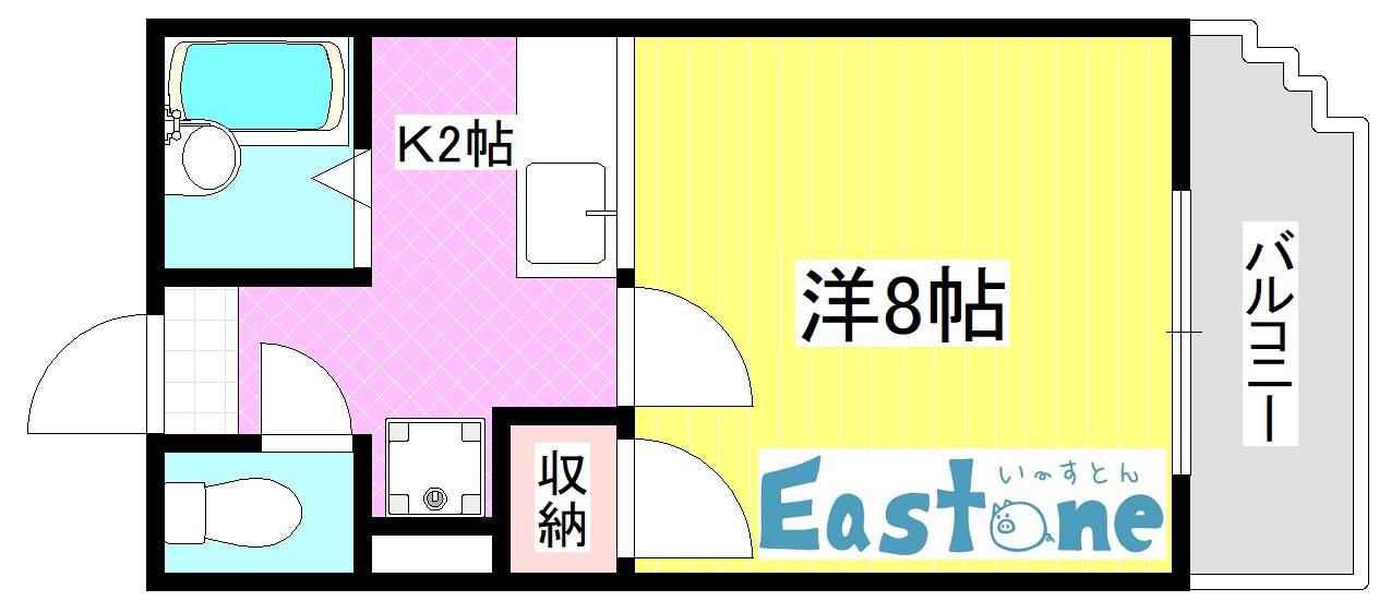 ウィング郡元(ワンルーム/1階)の間取り写真