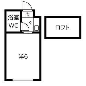 ベルシティ米ヶ袋(1K/2階)の間取り写真