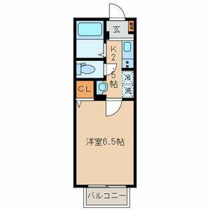 エムズ江北(1K/2階)の間取り写真