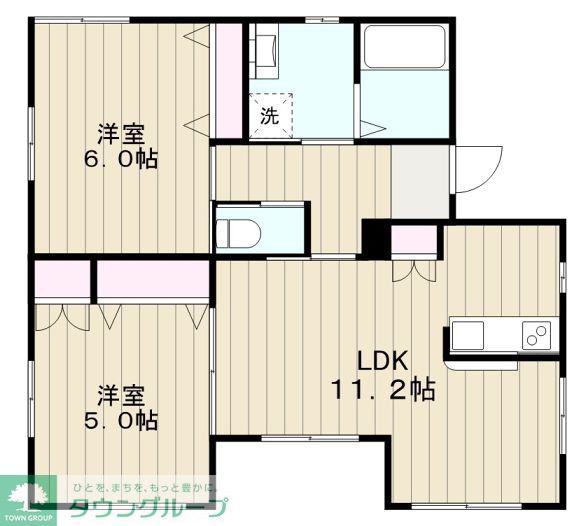 クレールメゾン(2LDK/1階)の間取り写真