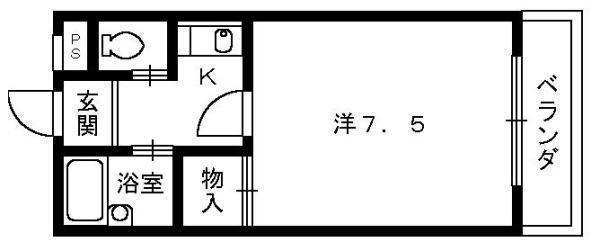 メゾンドプラトン(1K/2階)の間取り写真