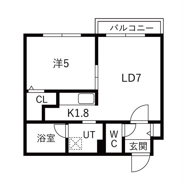 ESQUISSE栄通6(1LDK/2階)の間取り写真