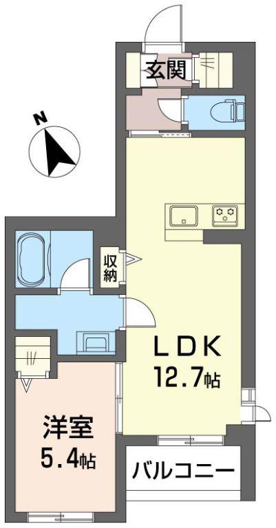 ウ・リチーベ(1LDK/3階)の間取り写真