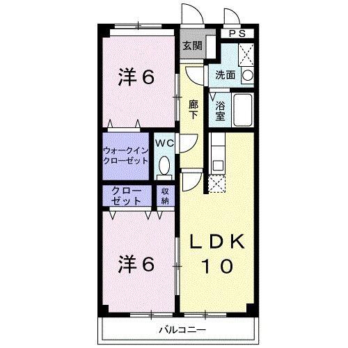 ボヌールI(2LDK/3階)の間取り写真