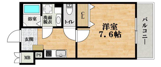 EXハイツ東新町III(1K/1階)の間取り写真