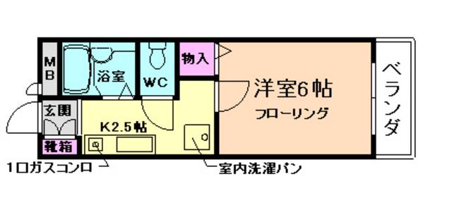 プレミアメゾン小野原東(1K/1階)の間取り写真