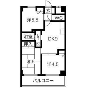 エバーグレース当麻(3DK/2階)の間取り写真
