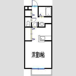 プランドール中広(ワンルーム/2階)の間取り写真