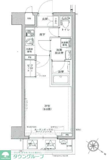 アイル東京スカイツリー弐番館(1K/2階)の間取り写真