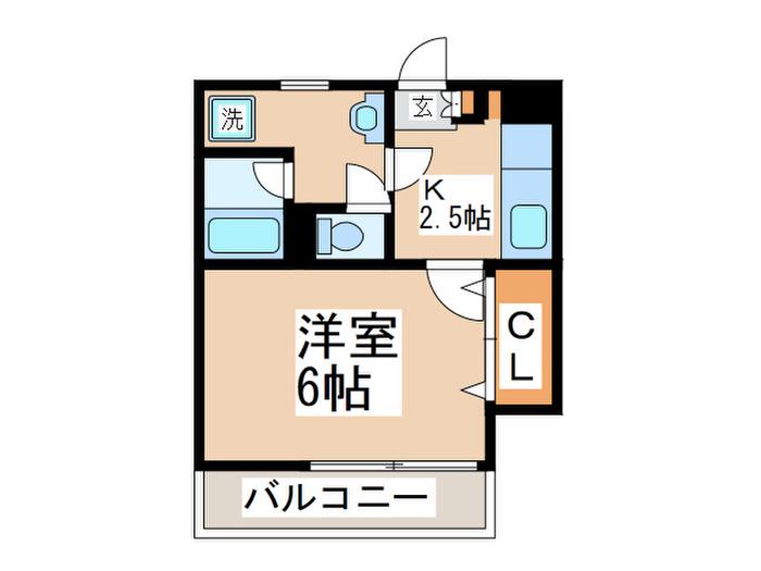 ブルックゲイトハウス(1K/2階)の間取り写真
