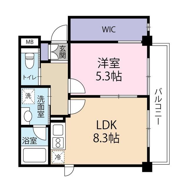 グリーンヒルズ岸町(1LDK/3階)の間取り写真