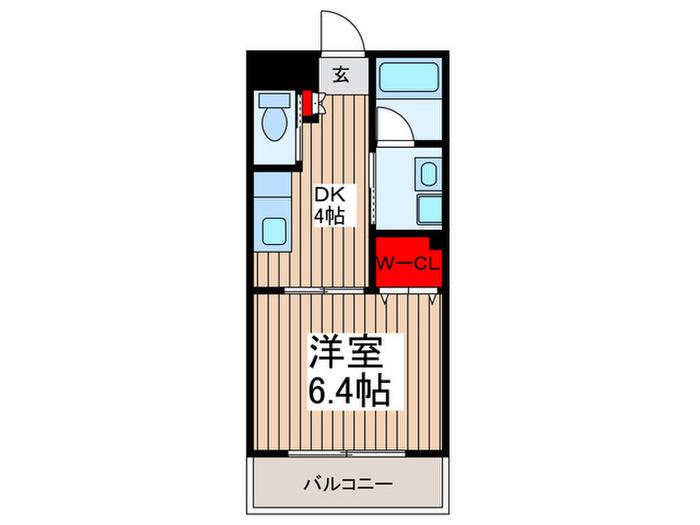 COMODO VITA(1DK/8階)の間取り写真