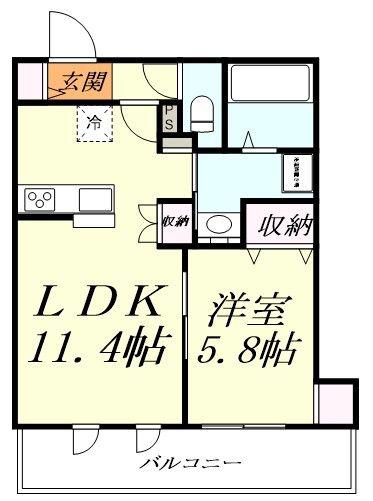シャルマンK(1LDK/2階)の間取り写真