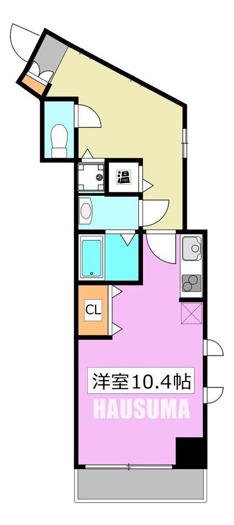 CREST本郷(ワンルーム/11階)の間取り写真