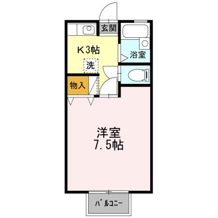 BELLAIR ANNEX(1K/2階)の間取り写真