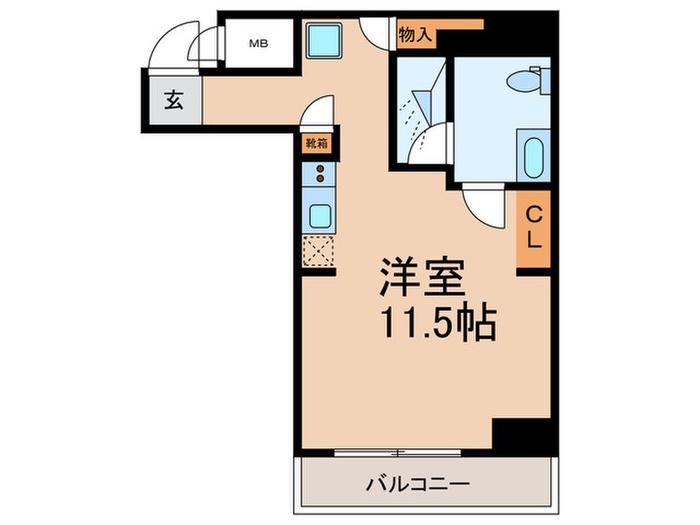 ブルーノコート蒲田(ワンルーム/3階)の間取り写真