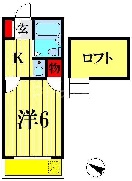 ゼフィランサス五香(1K/2階)の間取り写真