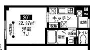 シェソワメグミ(1K/2階)の間取り写真
